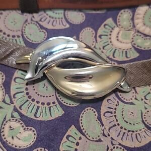 VTG Alexis Kirk Couture Extravagantly Gorgeous Buckle w/ Adjustable Leather Belt